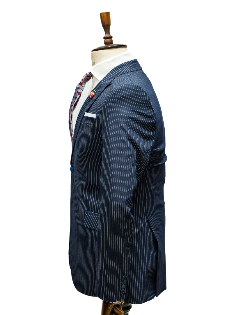 NAVY BLUE PINSTRIPE CLASSIC SUIT – Oluwafemi Clothing