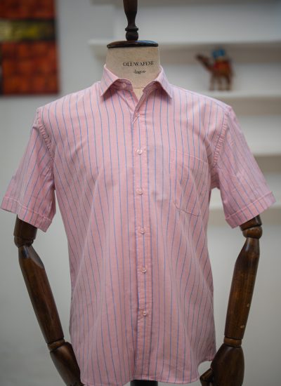 PINK & BLUE BENGAL STRIPE SHORT SLEEVE SHIRT