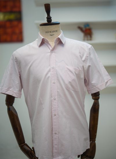PINK BENGAL STRIPE SHORT SLEEVE SHIRT
