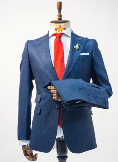NAVY BLUE SHARKSKIN CLASSIC SUIT S26